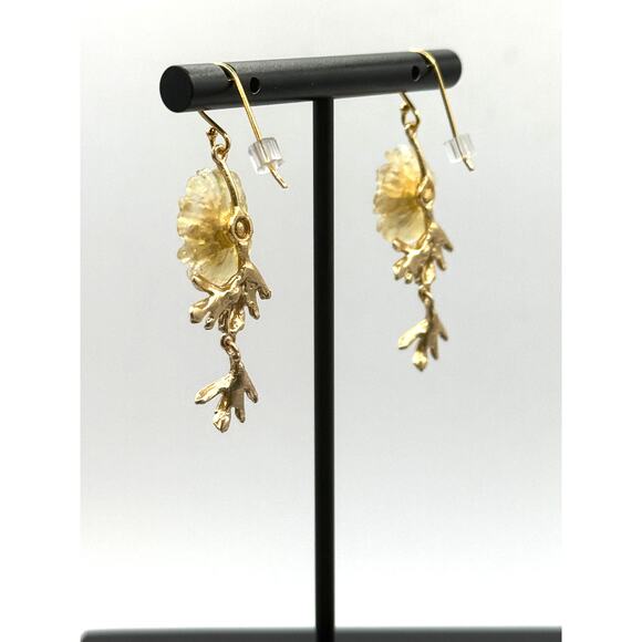 Michael Michaud Mum Dangle Wire Earrings - Picture 2 of 2